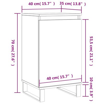 vidaXL Komoda 2 kosa sonoma hrast 40x35x70 cm inženirski les