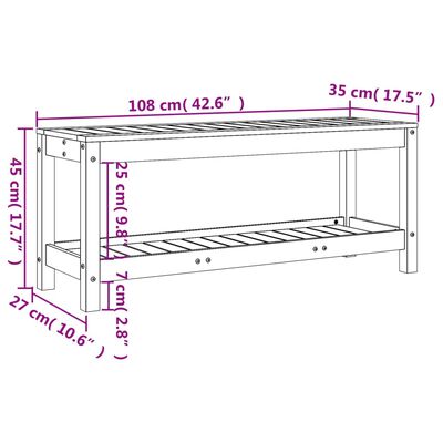 vidaXL Vrtna klop 108x35x45 cm trden les douglas