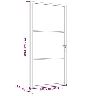 vidaXL Notranja vrata 102,5x201,5 cm bela ESG steklo in aluminij