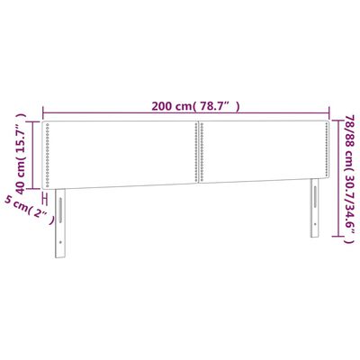 vidaXL LED posteljno vzglavje roza 200x5x78/88 cm žamet