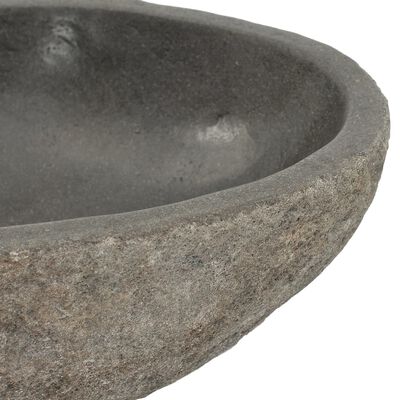 vidaXL Umivalnik iz rečnega kamna ovalen (29-38)x(24-31) cm