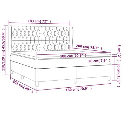 vidaXL Box spring postelja z vzmetnico svetlo siva 180x200 cm žamet