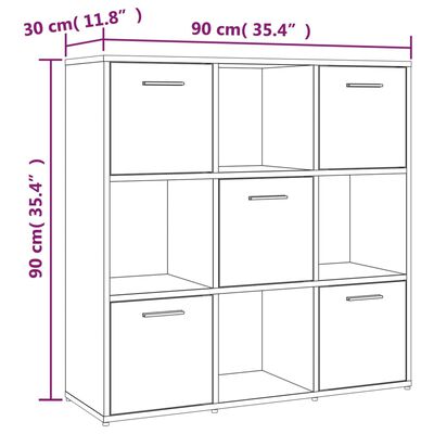 vidaXL Knjižna omara dimljeni hrast 90x30x90 cm inženirski les