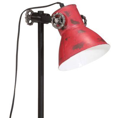vidaXL Namizna svetilka 25 W obrabljeno rdeča 15x15x55 cm E27