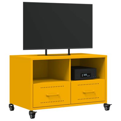 vidaXL TV omarica gorčično rumena 68x39x43,5 cm hladno valjano jeklo