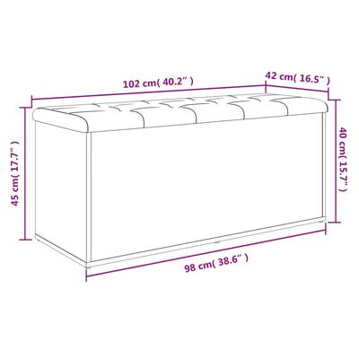 vidaXL Klop za shranjevanje siva sonoma 102x42x45 cm inženirski les