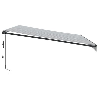 vidaXL Avtomatsko zložljiva tenda z LED antracit in bela 450x350 cm