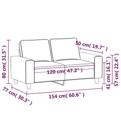 vidaXL Dvosed temno siv 120 cm blago