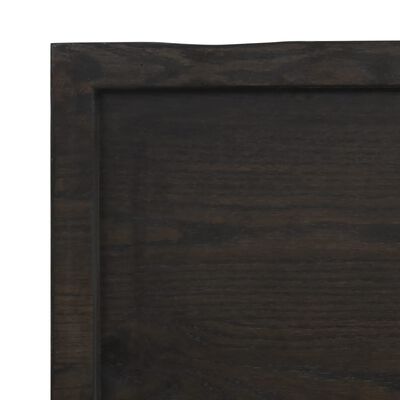 vidaXL Kopalniški pult temno rjav 220x60x(2-4) cm obdelan trden les