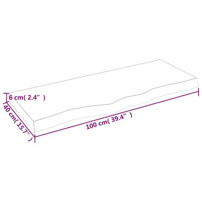 vidaXL Stenska polica svetlo rjava 100x40x(2-6) cm trdna hrastovina