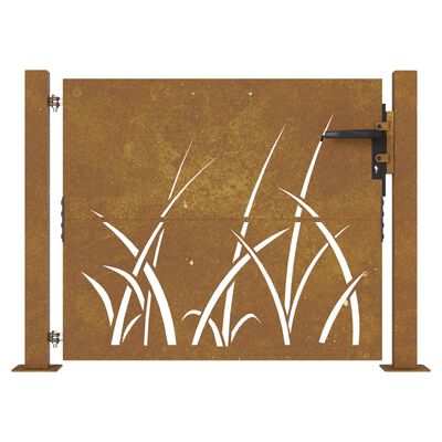 vidaXL Vrtna vrata 105x105 cm Corten jeklo dizajn drevesa