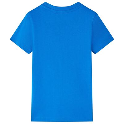 Otroška majica s kratkimi rokavi živo modra 116