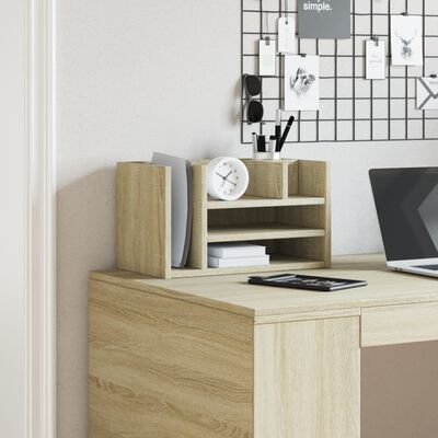 vidaXL Organizator za pisalno mizo sonoma hrast 44,5x24x25 cm inž. les