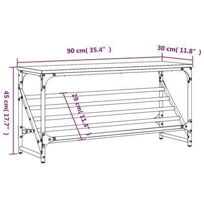 vidaXL Regal za čevlje sonoma hrast 90x30x45 cm inženirski les