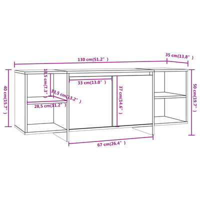 vidaXL TV omarica črna 130x35x50 cm iverna plošča