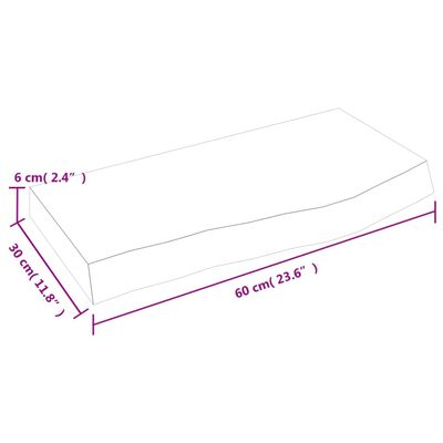 vidaXL Kopalniški pult temno rjav 60x30x(2-6) cm obdelan trden les