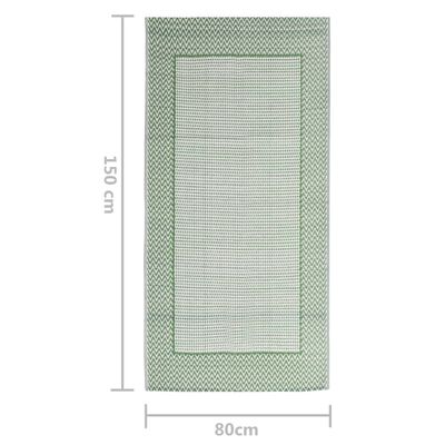 vidaXL Zunanja preproga zelena 80x150 cm PP