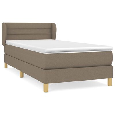 vidaXL Box spring postelja z vzmetnico taupe 90x190 cm blago