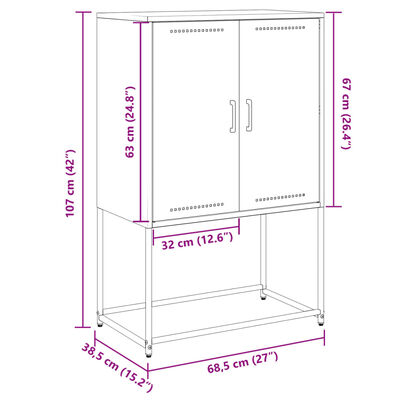 vidaXL TV omarica olivno zelena 68x39x60,5 cm jeklo