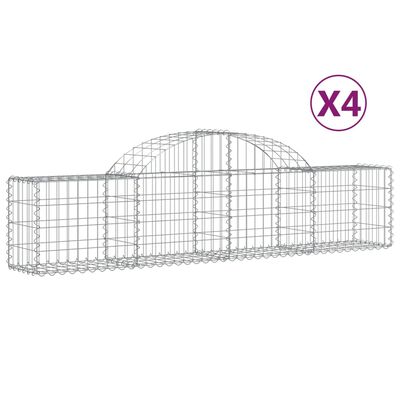 vidaXL Obokane gabion košare 4 kosi 200x30x40/60 cm pocinkano železo