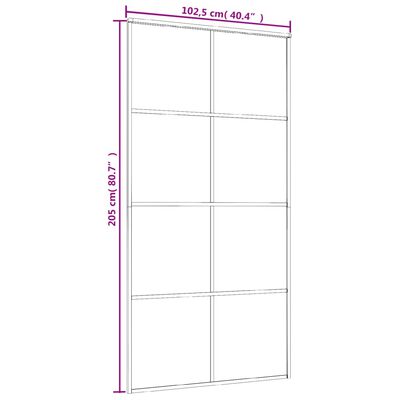 vidaXL Drsna vrata črna 102,5x205 cm ESG steklo in aluminij