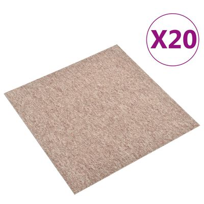 vidaXL Talna obloga preproga 20 kosov 5 m² 50x50 cm bež