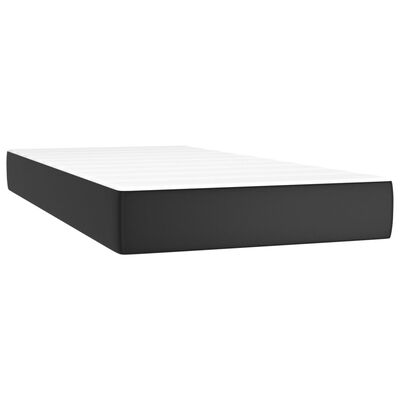 vidaXL Boxspring postelja z vzmetnico črna 120x190 cm umetno usnje