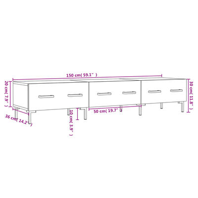 vidaXL TV omarica sonoma hrast 150x36x30 cm inženirski les