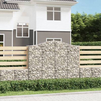 vidaXL Obokane gabion košare 2 kosa 200x50x160/180 cm pocinkano železo