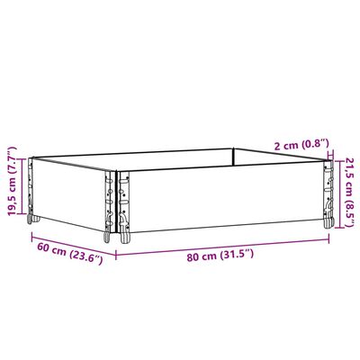 vidaXL Paletni okvir 80x60 cm trdna borovina