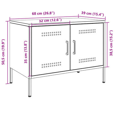 vidaXL TV omarica olivno zelena 68x39x50,5 cm jeklo