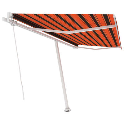 vidaXL Prostostoječa ročno zložljiva tenda 450x350 cm oranžna/rjava