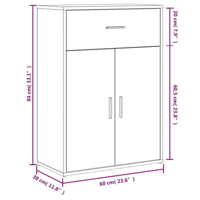 vidaXL Komoda črna 60x30x84 cm inženirski les