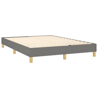 vidaXL Box spring posteljni z vzmetnico temno siv 140x190 cm blago