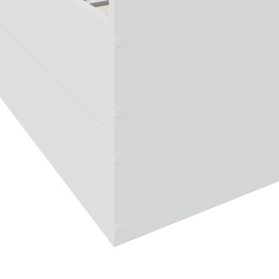vidaXL Posteljni okvir s predali bel 120x200 cm inženirski les