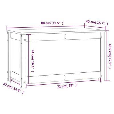 vidaXL Škatla za shranjevanje 80x40x45,5 cm trdna borovina