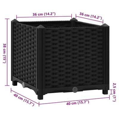 vidaXL Visoka greda 40x40x38 cm polipropilen