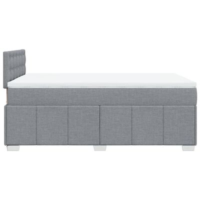 vidaXL Box spring postelja z vzmetnico svetlo siva 120x200 cm blago