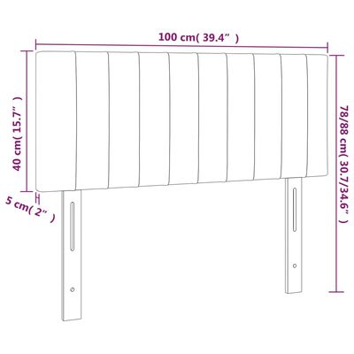 vidaXL LED posteljno vzglavje svetlo sivo 100x5x78/88 cm žamet