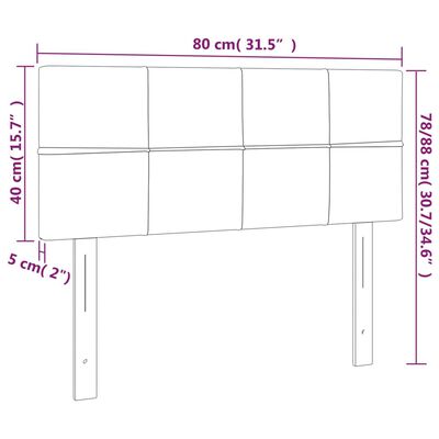 vidaXL LED posteljno vzglavje modro 80x5x78/88 cm blago