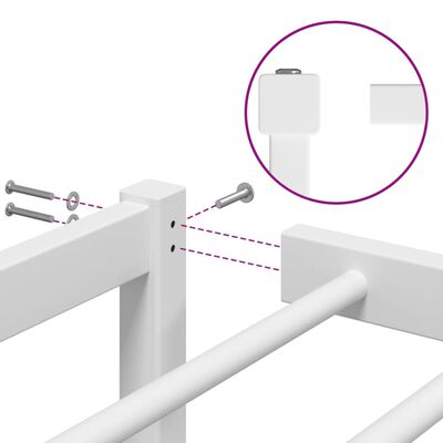 vidaXL Kovinski posteljni okvir bel 200x200 cm