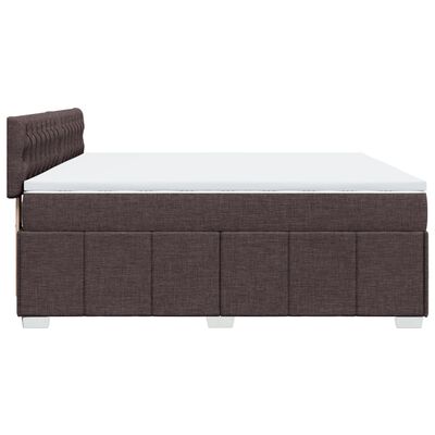 vidaXL Box spring postelja z vzmetnico temno rjav 200x200 cm blago