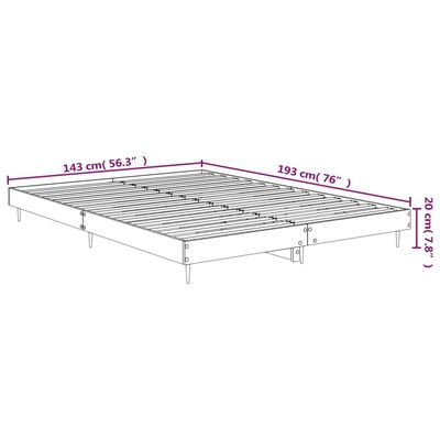 vidaXL Posteljni okvir siva sonoma 140x190 cm inženirski les