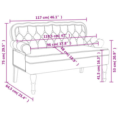 vidaXL Klop z naslonjalom temno zelena 119,5x64,5x75 cm žamet