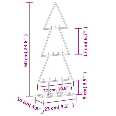 vidaXL Kovinska novoletna jelka za dekoriranje črna 60 cm