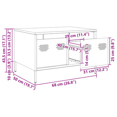 vidaXL TV omarica roza 68x50x43,5 cm hladno valjano jeklo