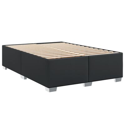 vidaXL Box spring postelja z vzmetnico črn 140x200 cm umetno usnje