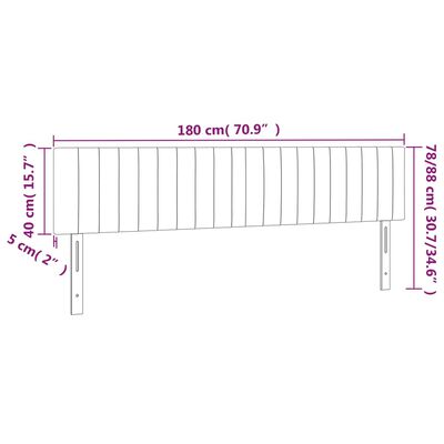 vidaXL LED posteljno vzglavje črno 180x5x78/88 cm žamet