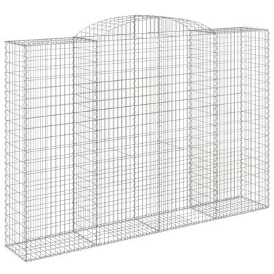 vidaXL Obokane gabion košare 9 kosa 300x50x200/220cm pocinkano železo