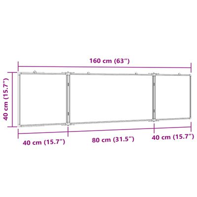 vidaXL Magnetna tabla zložljiva 160x40x1,7 cm aluminij